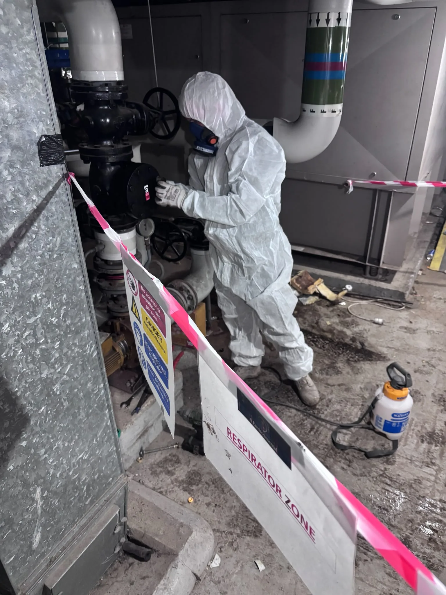 Asbestos artex removal from concrete soffit in Kentish Town